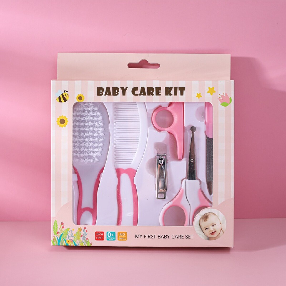 Set De Cuidados Básico Para Bebé - Rosa 