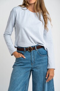 Remera Algodón Elastano Gris Melange