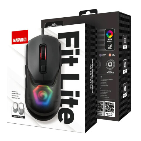 Mouse Gamer Marvo ZFit Lite 1200 DPI RGB Gris Mouse Gamer Marvo ZFit Lite 1200 DPI RGB Gris