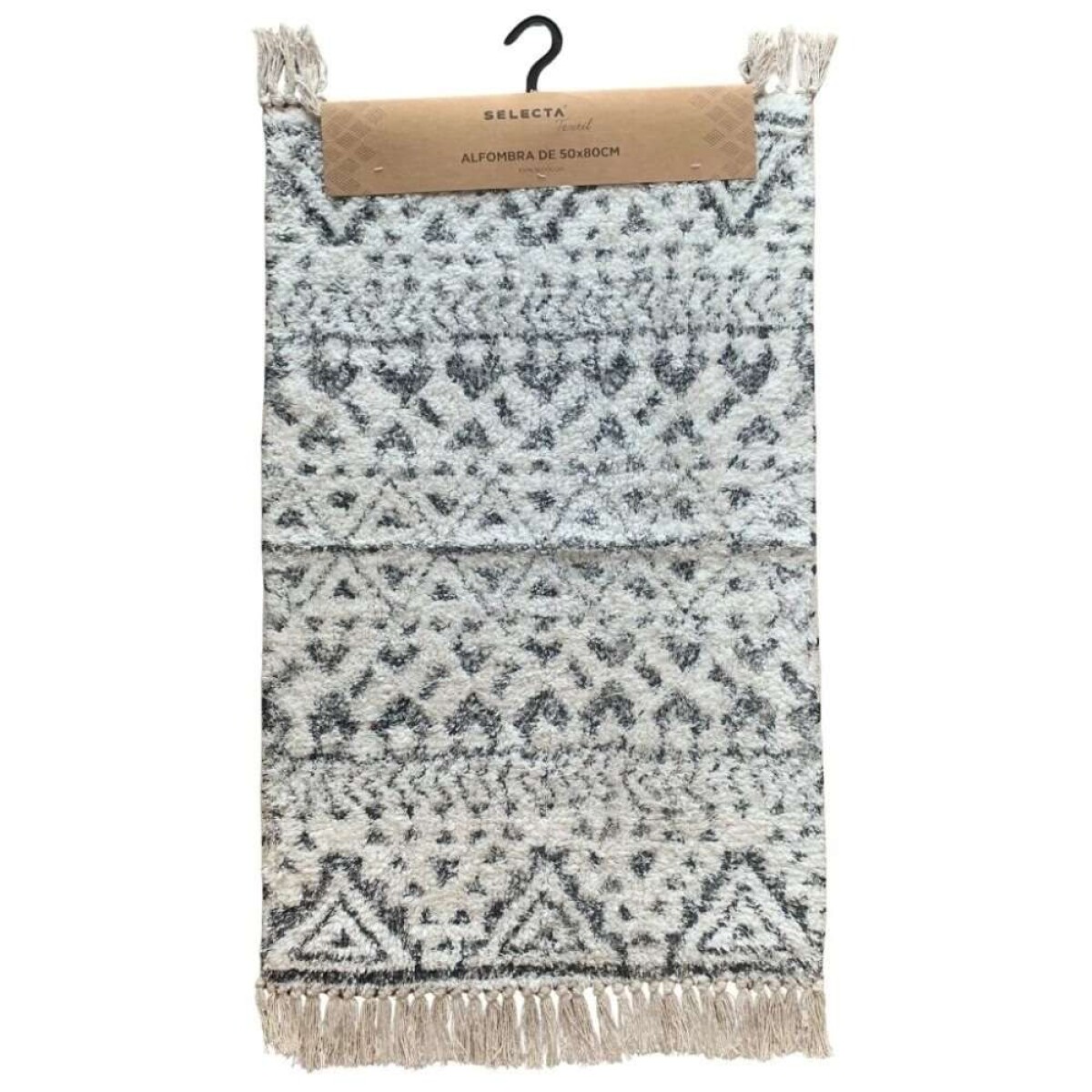 Alfombra 50X80Cm Triangulos Tribal - Blanco Y Negro 