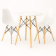 Juego de comedor Con Mesa Circular de 80cm + 2 Sillas Eames Blanco