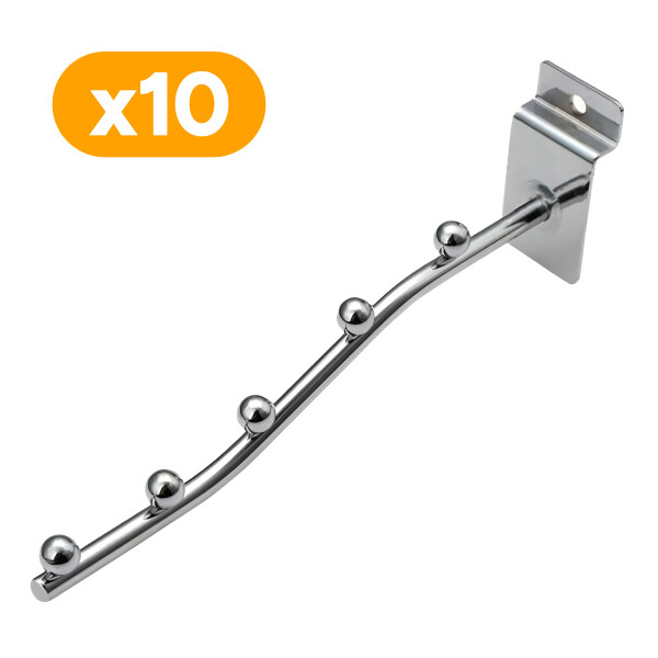 Pack X10 Ganchos Metálicos 18x6cm P/ Panel Ranurado Perchas Pack X10 Ganchos Metálicos 18x6cm P/ Panel Ranurado Perchas