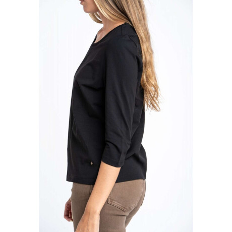 Remera Manga 3/4 Algodon Elastano Negro