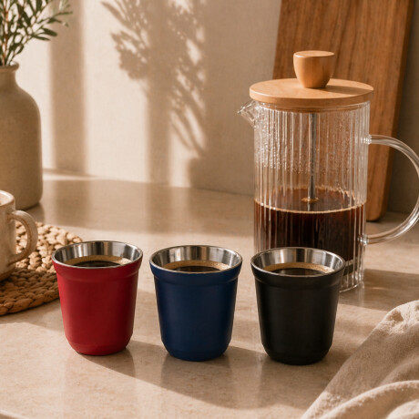 Taza pocillo de acero doble pared - 160ml Negro