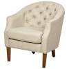 POLTRONA CAPITONEADA - PATA MADERA CLARA - TELA BEIGE POLTRONA CAPITONEADA - PATA MADERA CLARA - TELA BEIGE