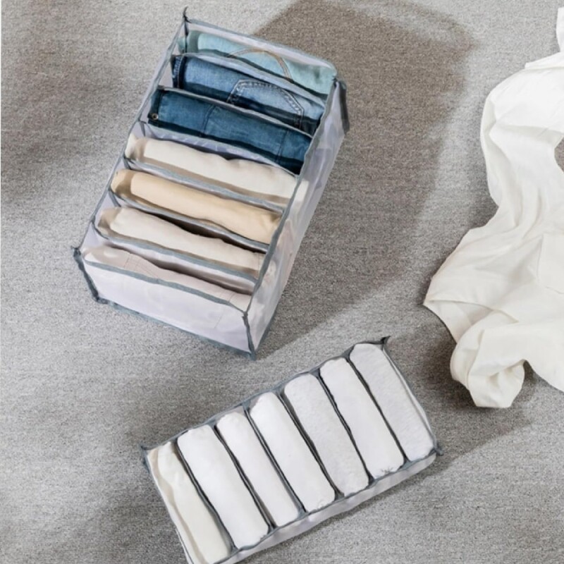 Organizador para almacenar ropa con 7 divisiones Blanco