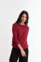 Remera manga 3/4 cuello bote BORDO