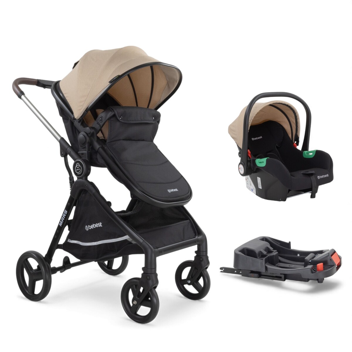 Bebesit Travel System Mars LX Baby Silla I-size + Base Isofix 