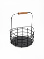 FRUTERO METAL CON ASA DE BAMBOO NEGRO