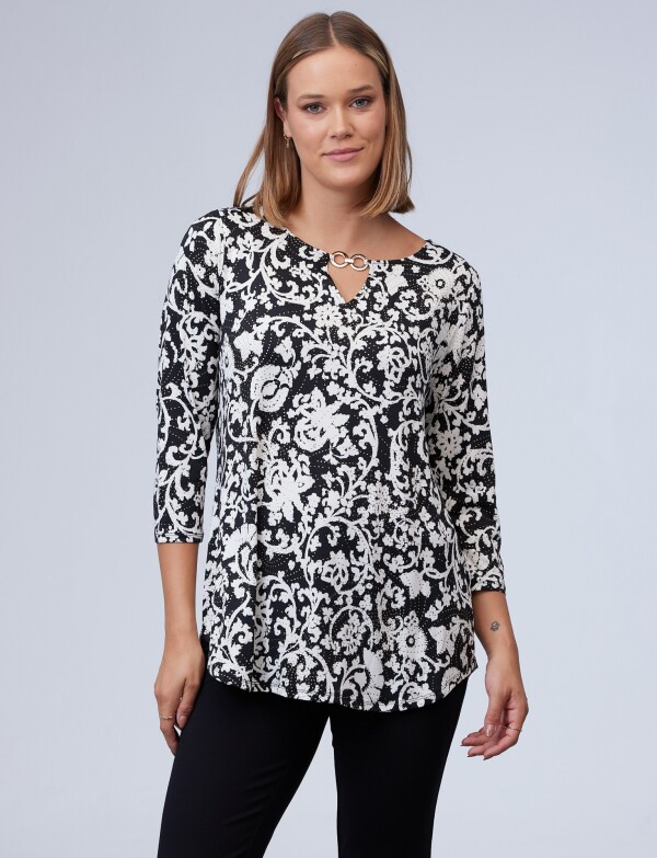 Blusa Det Aros Metal NEGRO/CRUDO
