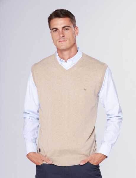 CHALECO TEJIDO Beige