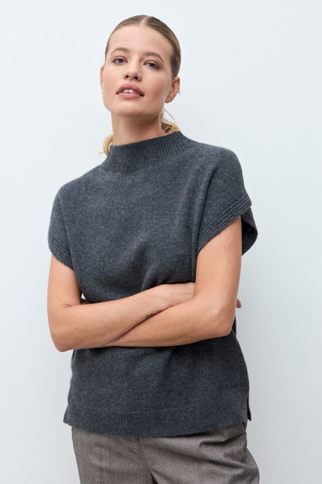 Chaleco Oslo cashmere blend gris melange