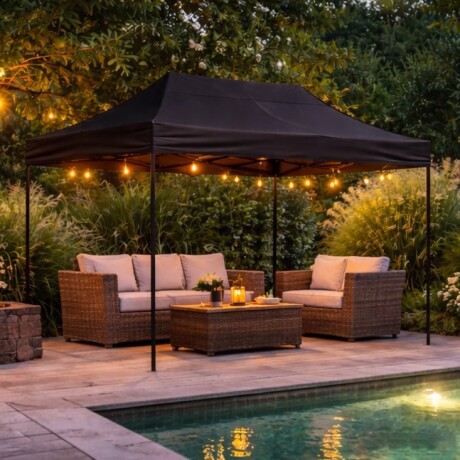 Gazebo plegable para exterior 2m x 3m | Negro Gazebo plegable para exterior 2m x 3m | Negro