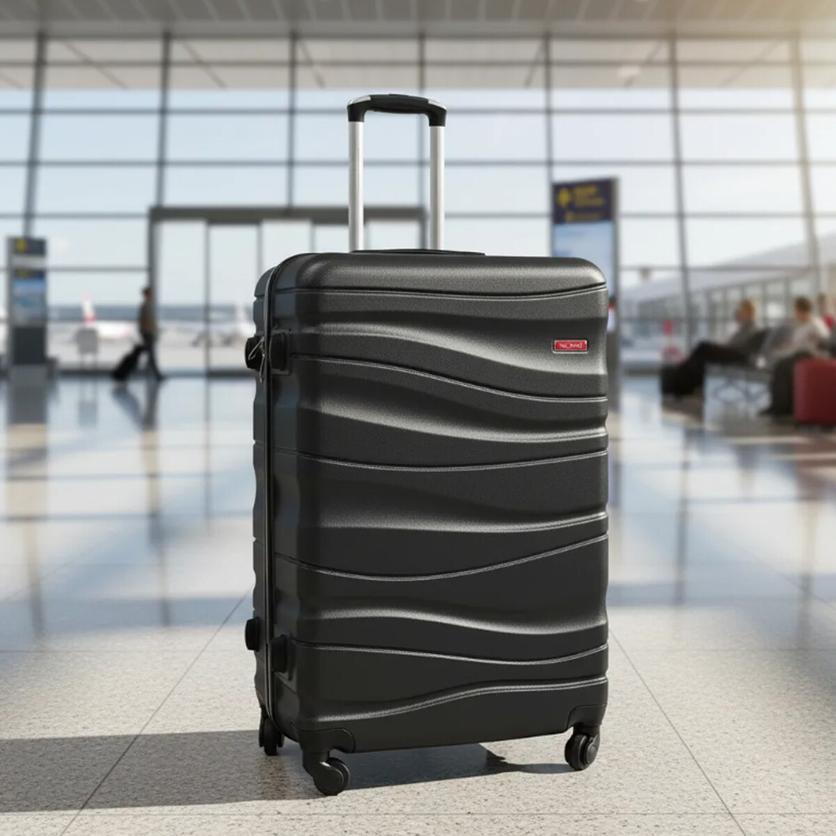 Valija Grande 4 Ruedas Rígida Mango Telescópico - Negro 