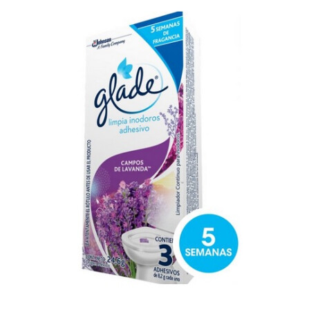 BLOQUE ADHESIVO GLADE P/INODORO X 3 LAVANDA BLOQUE ADHESIVO GLADE P/INODORO X 3 LAVANDA