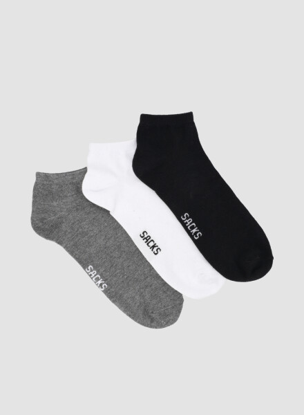 Pack x 3 medias cortas de algodón lisas Variante 44