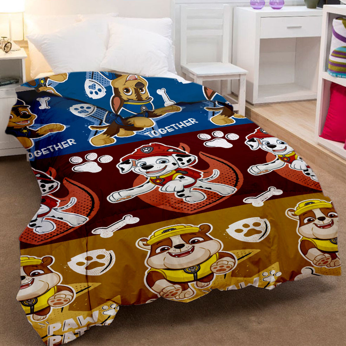 Acolchado Infantil Paw Patrol Microfibra 1 Plaza - MULTICOLOR 