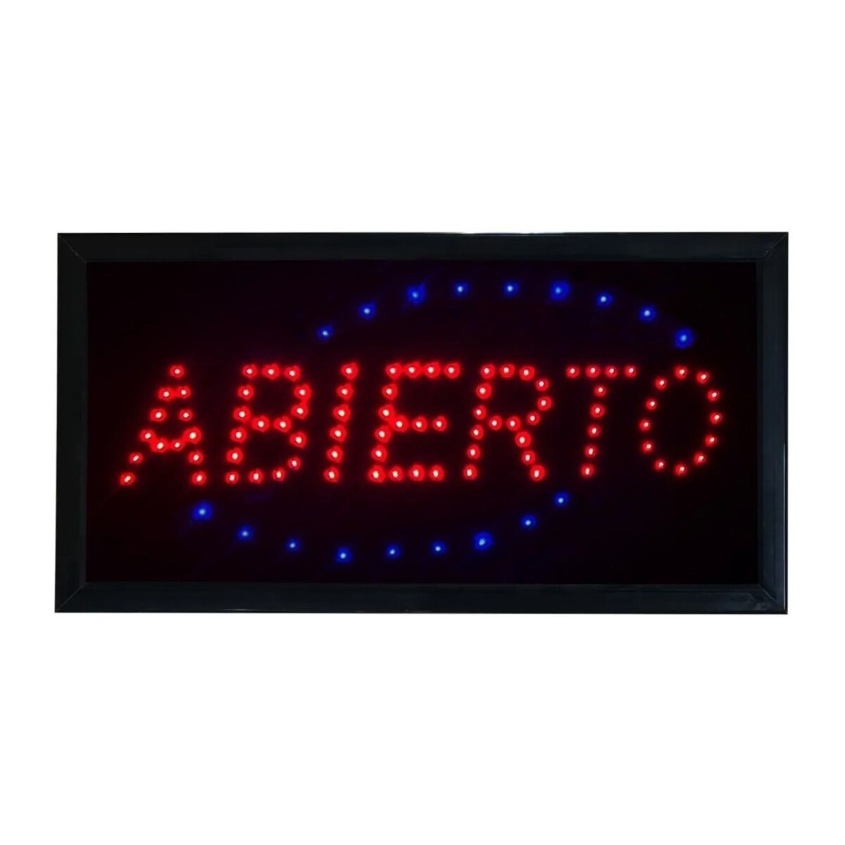 Cartel Luminoso Led Abierto 220 Volt Local Comercial Super - Variante Descentrado 