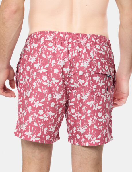 SHORT DE BAÑO ESTAMPADO Rosado