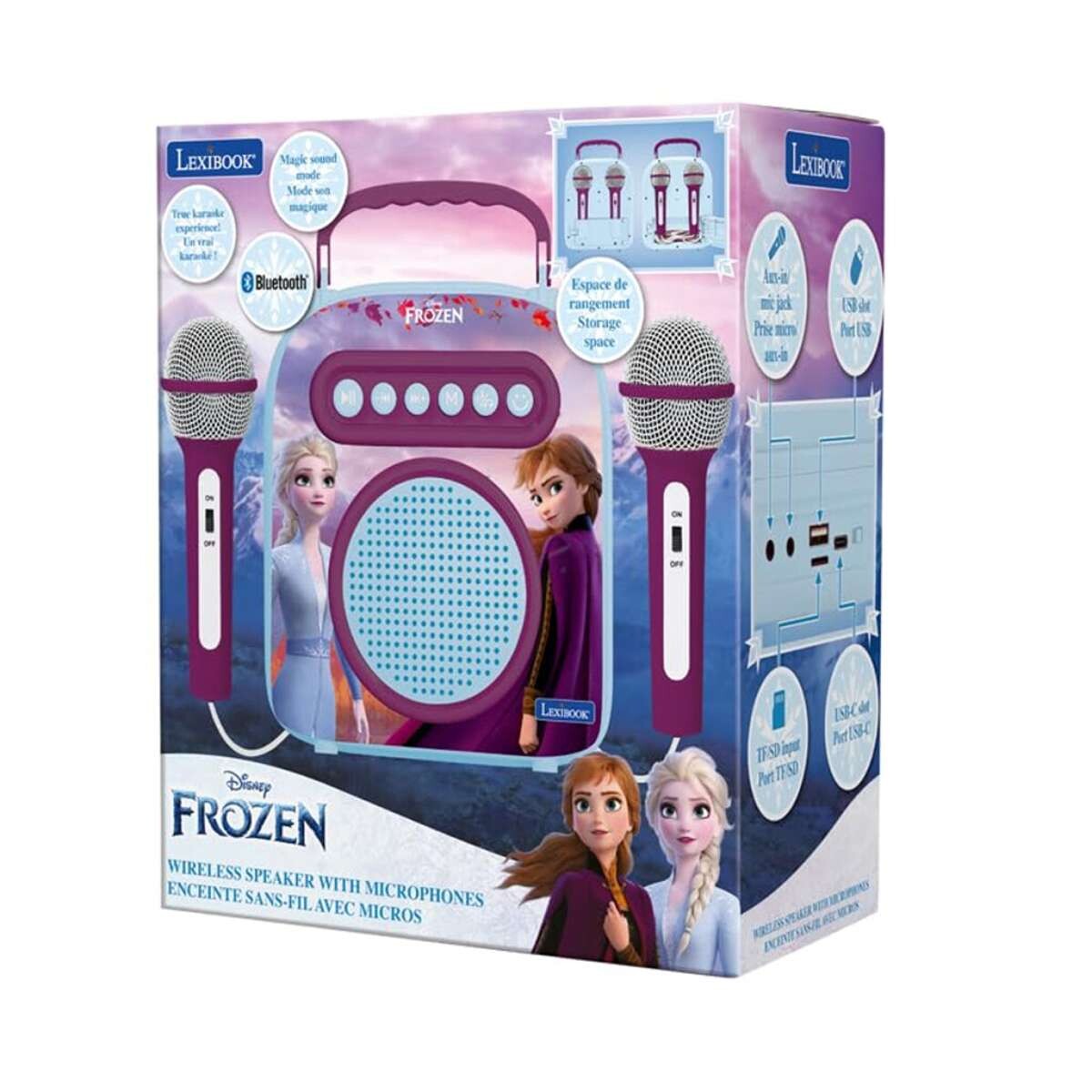 Parlante Inalambrico Con 2 Microfonos Lexibook - Frozen 