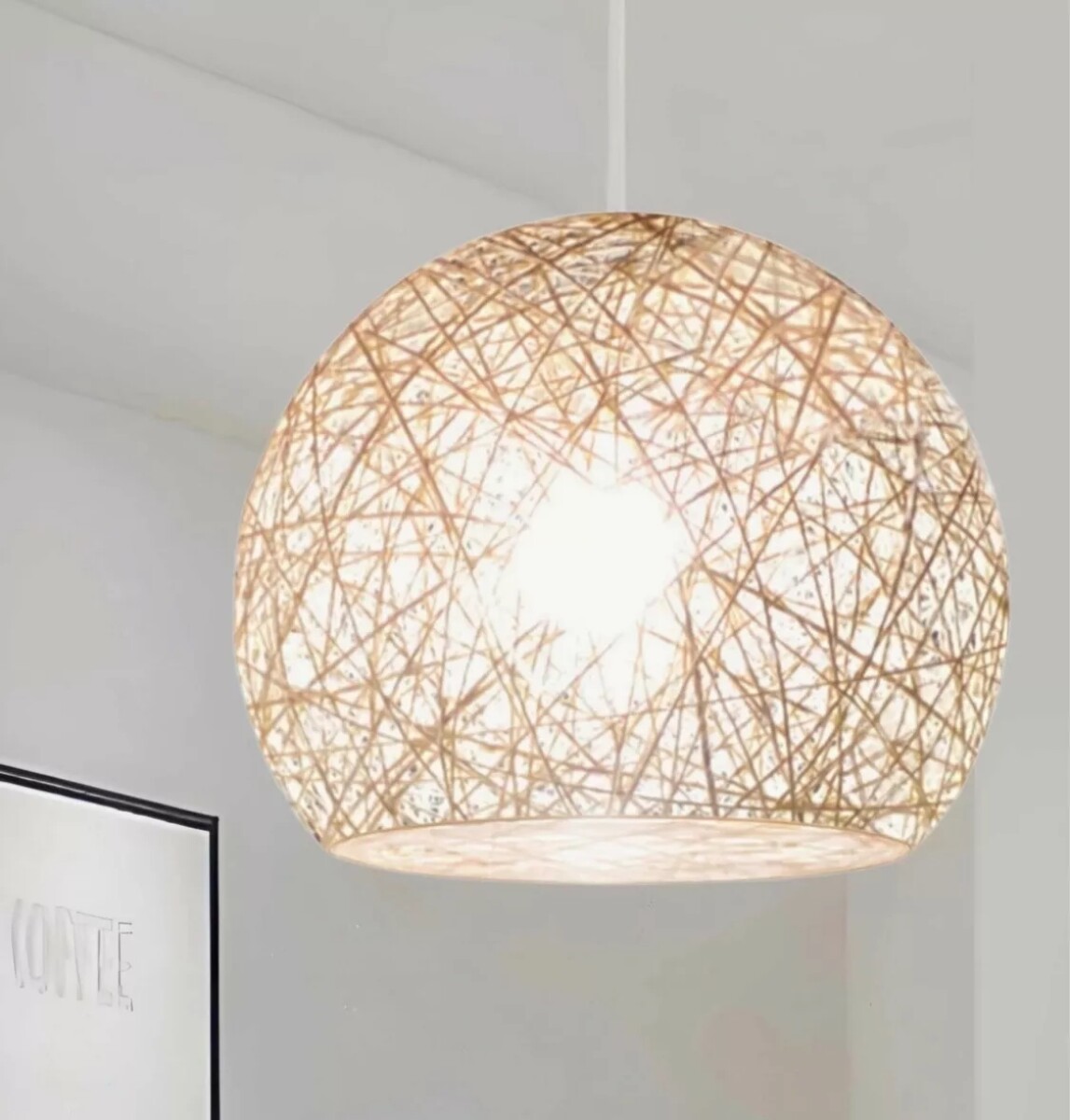 Colgante Hilo Hecho A Mano Tipo Hongo 20cm - Blanco hongo 20 