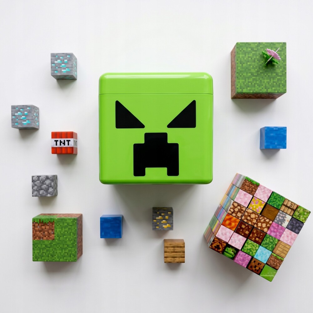 Bloques magnéticos en contenedor 100 piezas MINECRAFT creeper