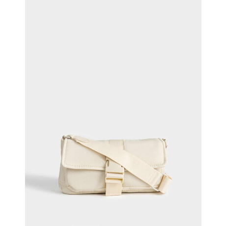 Bandolera Con Hebilla Frontal Blanco Crudo