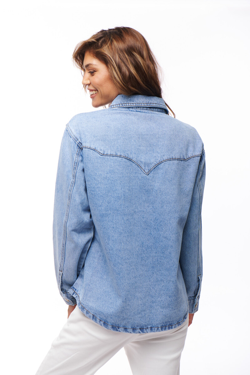 SOBRECAMISA JEAN IRATI AZUL MEDIO