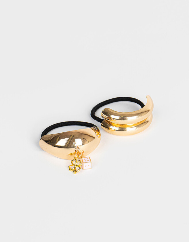 Gomitas Elásticas Sets Cuff Set De Gomitas Elásticas Con Charms Lucky - Dorado