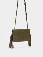 Bolso Bandolera Con Tachuelas Y Flecos caqui