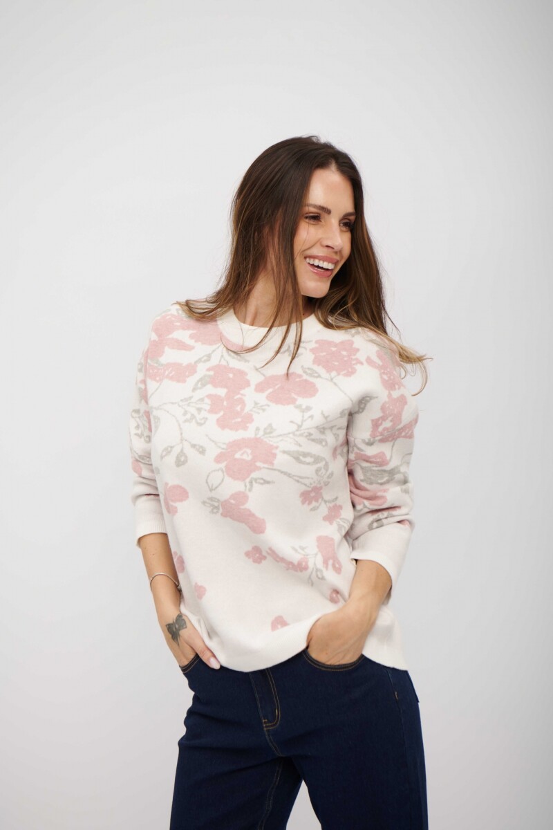 BUZO SOLEN CRUDO Y ROSA