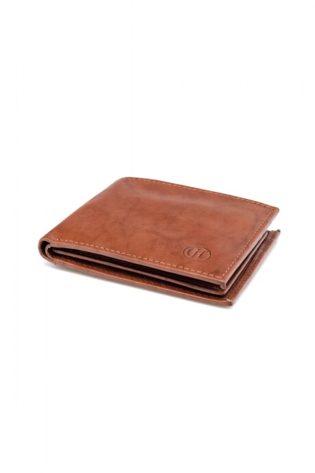 Billetera cuero con solapa Camell