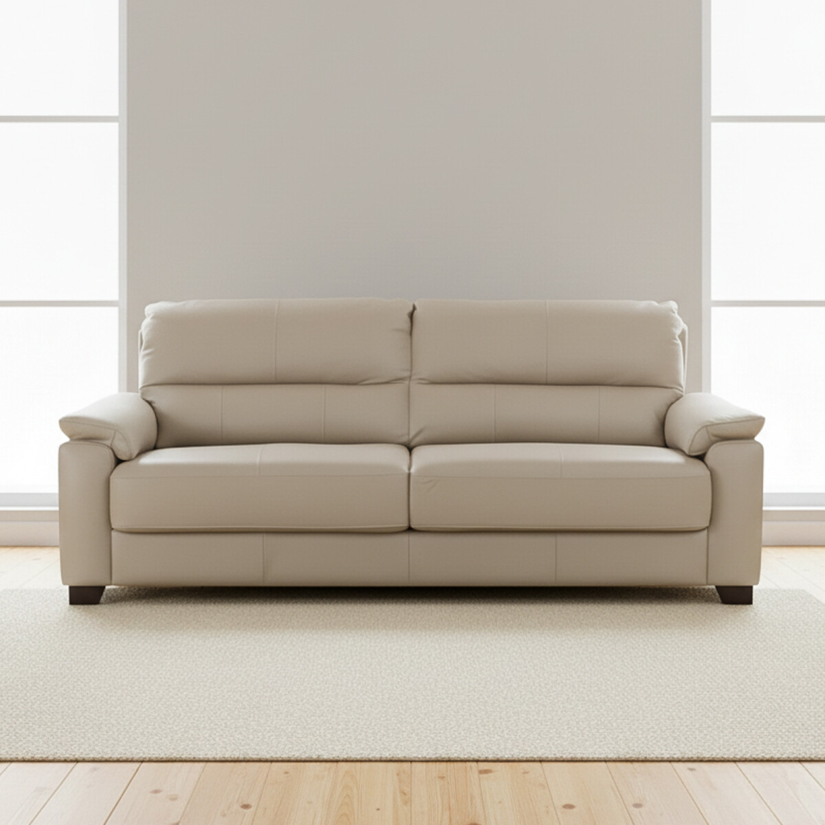 SOFA - 3 CUERPOS CUERO-100-NATURAL NATURAL-BEIGE VENECIA CRUDO 