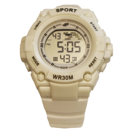 Reloj Deportivo de Pulsera Waterproof Pantalla Luz Unisex Blanco