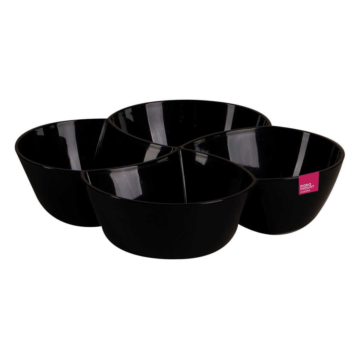 COPETINERO CON 4 DIVISIONES LE CHEF NEGRA 25 X 25 X 6 CM 