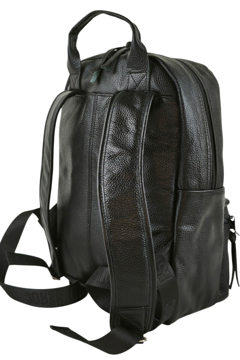 Mochila de cuero urbana Negro