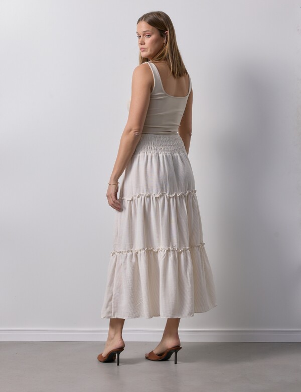 Falda Pull On Lineas BEIGE