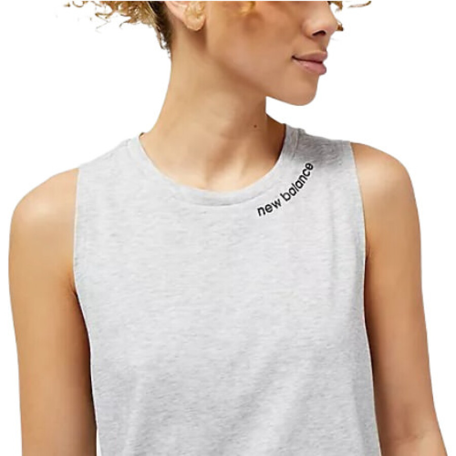 Musculosa de Mujer New Balance Relentless Heathertech Tank Gris