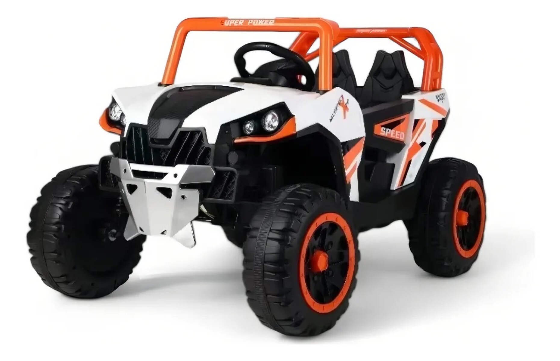 Auto Jeep A Batería Polaris Con Luces Led Bebesit Naranja 