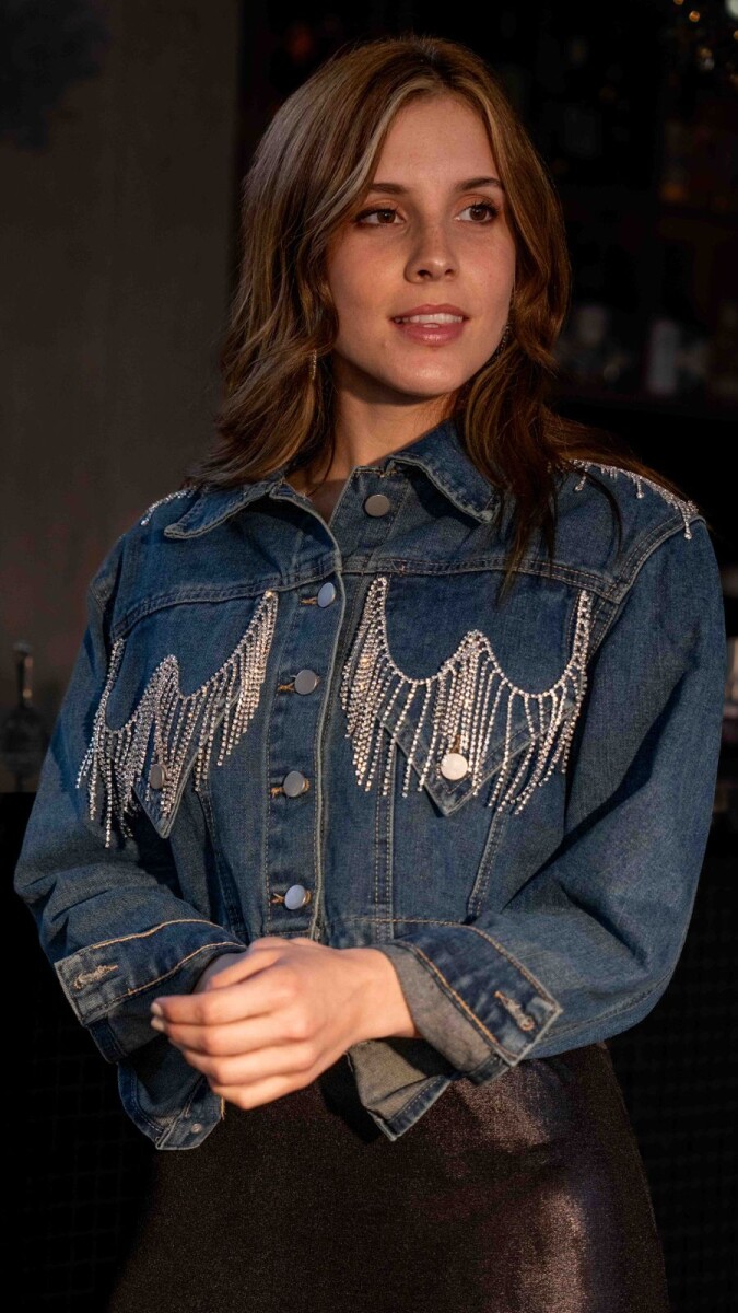 Campera de jean con strass - Jean Celeste 