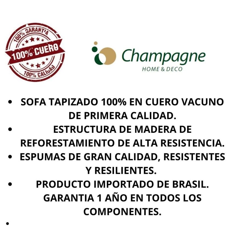 SOFA CUERO - 2 CUERPOS - MODELO BLANC - SEQUOIA WHISKY SOFA CUERO - 2 CUERPOS - MODELO BLANC - SEQUOIA WHISKY
