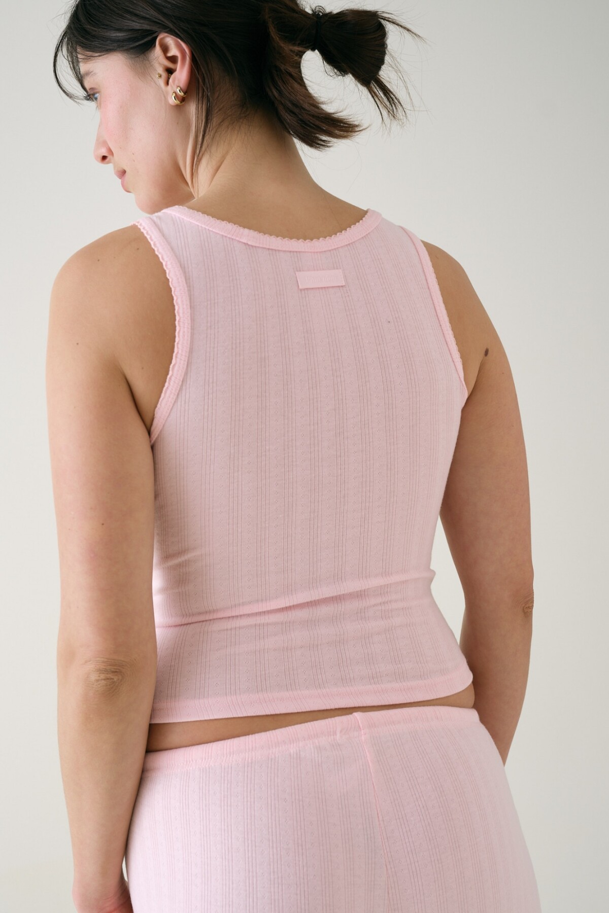 Musculosa Pointelle Rosado