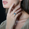 Anillo Acacia de plata 925 con topacio azul Anillo Acacia de plata 925 con topacio azul