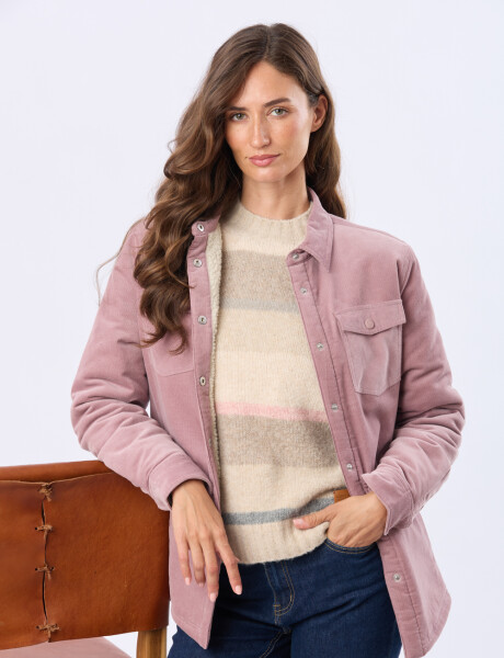 CAMPERA DE PANA Y CORDERITO Rosado