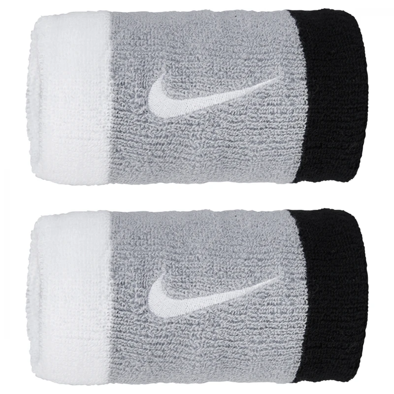 Muñequeras Nike Swoosh Doublewide Wristbands Unisex Gris