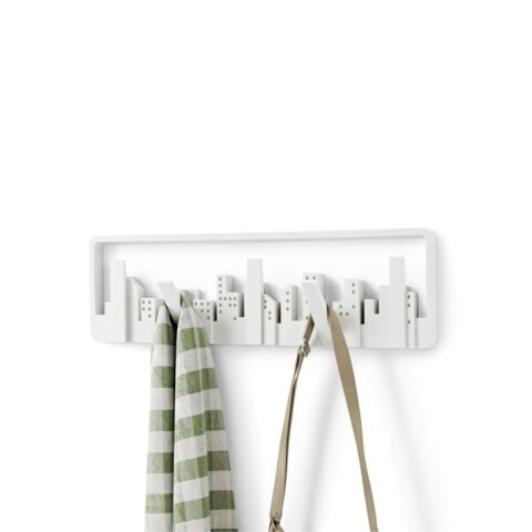 Perchero de pared 5 ganchos Umbra Skyline Blanco Perchero De Pared 5 Ganchos Umbra Skyline Blanco
