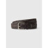 V-LEATHER WOVEN BELT DARK BROWN