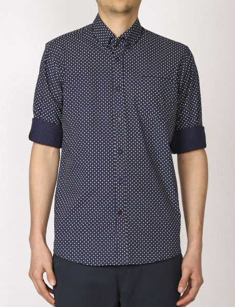 Camisa Harrington Label Azul Osc/bla