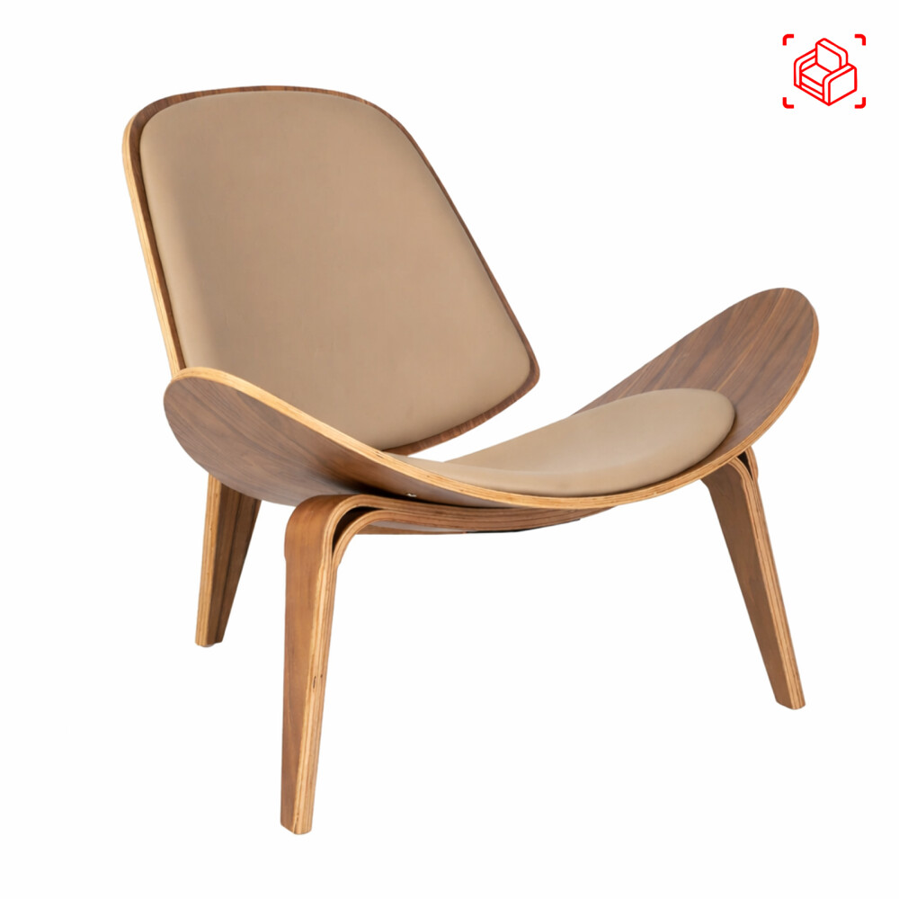 BUTACA MARRÓN MADERA SHELL