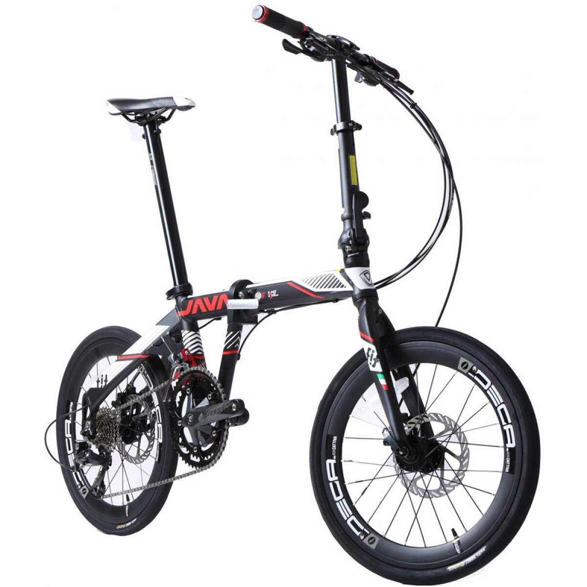 Java - Bicicleta de Ciudad- Plegable Fit. Rodado 20", 18 Velocidades., Color: Negro /Blanco. - 001 